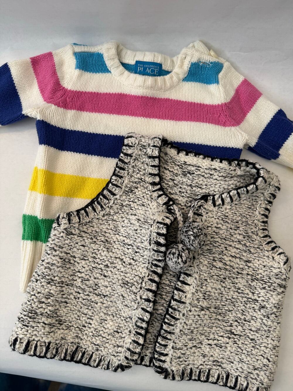 12M Rainbow Striped Sweater Sweater and Nordic Vest